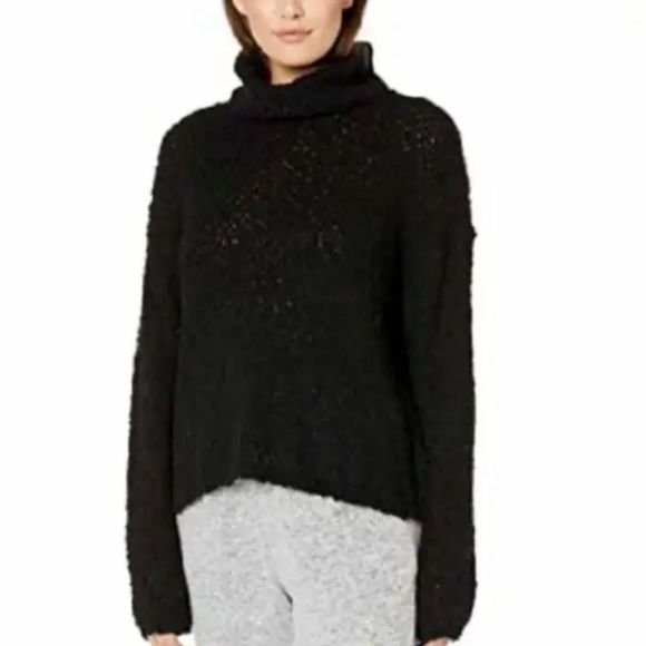 Bobeau Black Boucle Nubby Long Sleeve Mock Neck Sweater size 1X - Picture 1 of 13